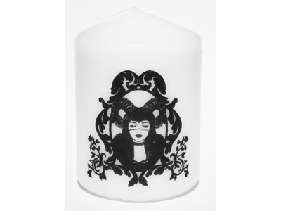 8cm Candle - Gothic Horned Witch with Veil
